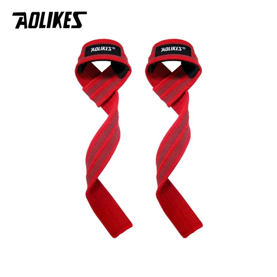 Aolikes 1 Pair Weight Lifting Wrist Straps Fitness Bodybuilding Training Gym Crossfit Lifting Straps With Non Slip Flex Gel Grip