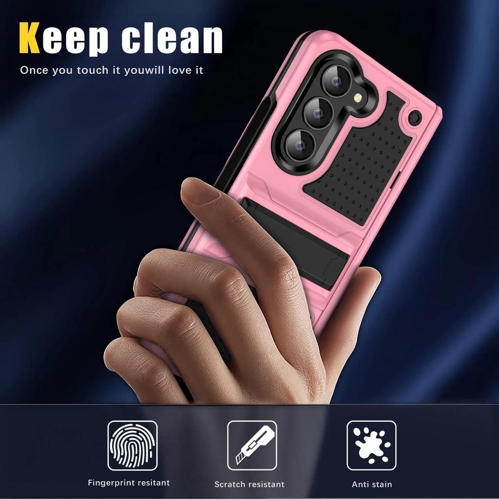 For Samsung Fold5 Anti-Drop Protective Folding Hinge Case for Samsung Galaxy Z Fold 5 Fold5 Non-Slip Kickstand Cases