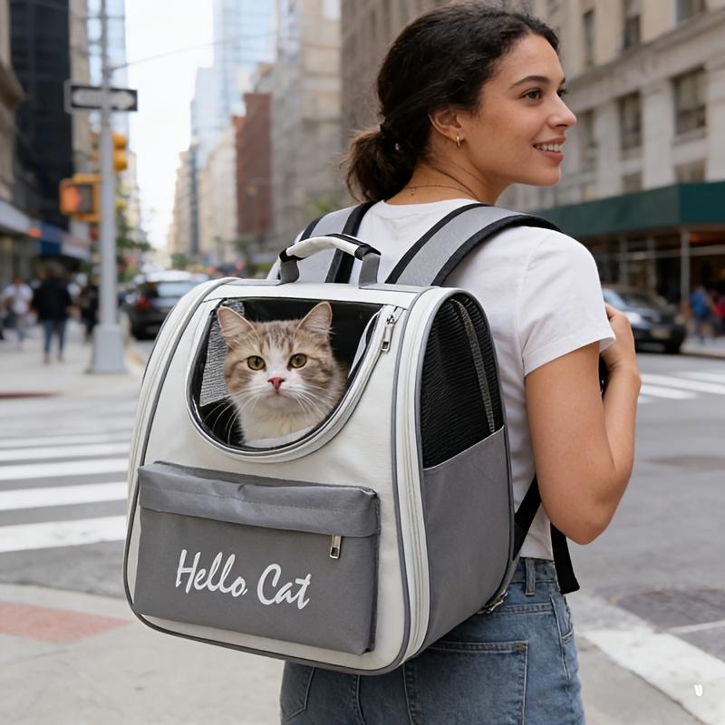 Pet windproof outdoor travel backpack suitable for cats and small pets, easy to carry, with soft padding, can be worn on both shoulders or as a