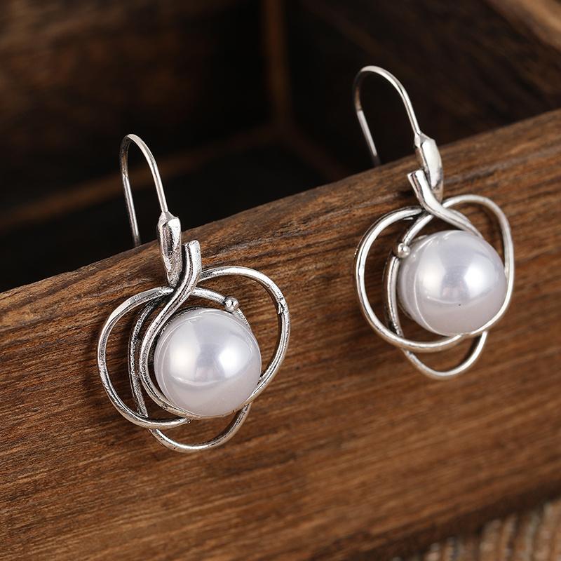 Gentle Irregular Oval Imitation Pearl, Geometric with Mini Small Temperament Earrings, Women Banquet Wedding Wear