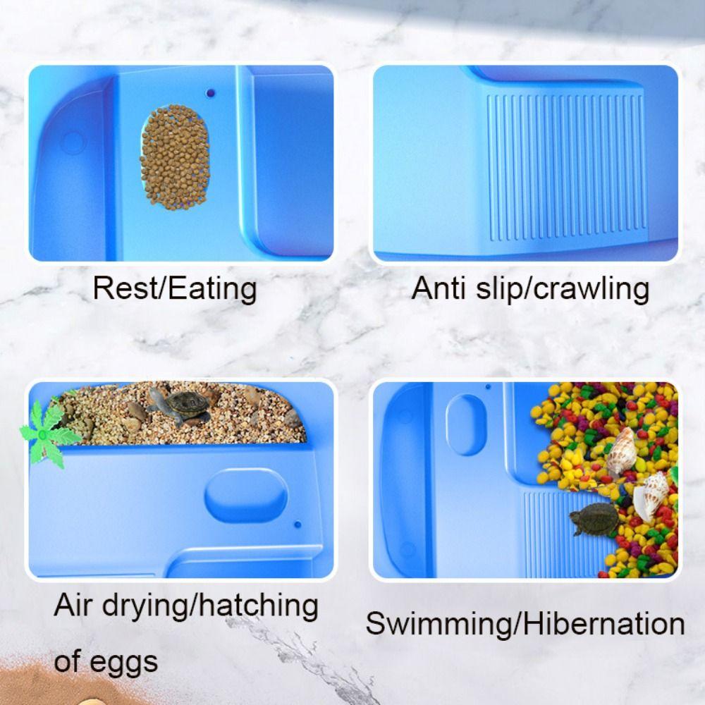 Opening Turtle Live Breeding Box Non-slip Tortoise Feeding Box Turtle Tank  For Lizard Turtles