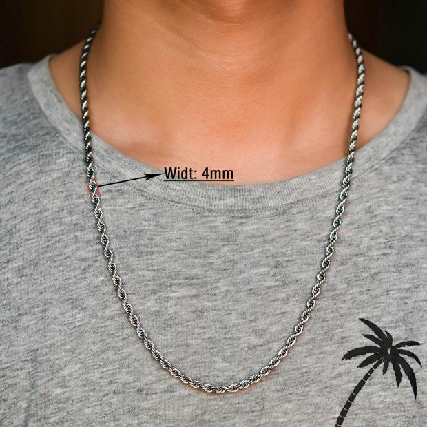 2/3/4/5/6mm Breite gedrehte Seilkette Halskette Edelstahl Choker für Damen Herren Metall Schmuckzubehör 5 Farben 16 bis 30 Zoll