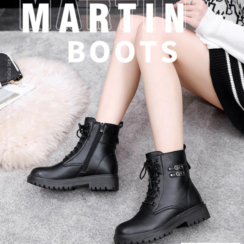 Women's Winter Fur One Padded Waterproof Fabric Comfortable Warm Anti-cold Lightweight Hiking Waterproof Anti-slip High Top Snow Boots Martin Boots