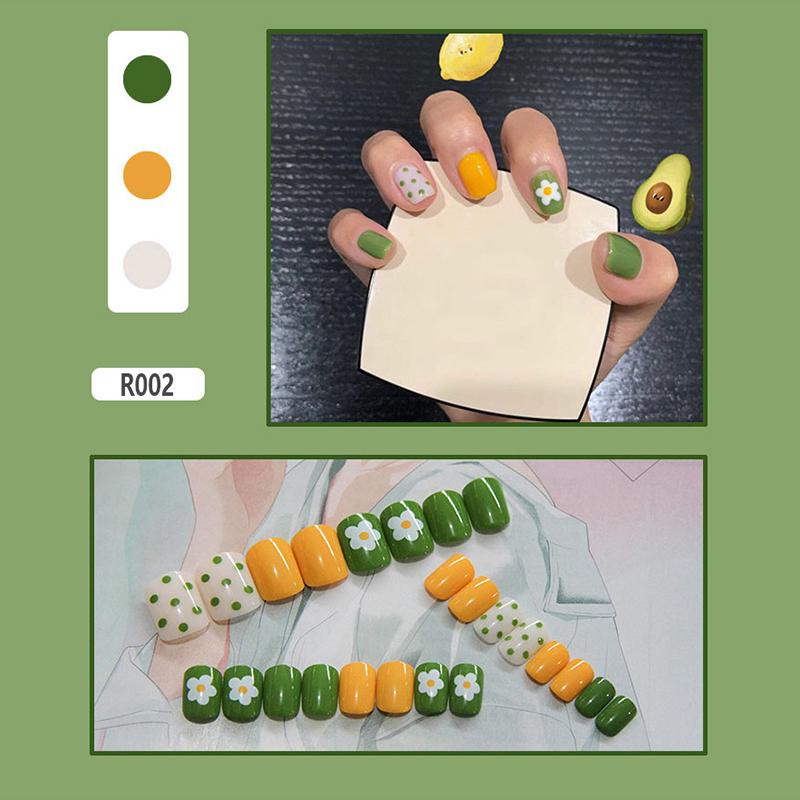 24 Pieces Boxed New Finished Nail Patch Fake Nail Wearable Nail Patch Waterproof