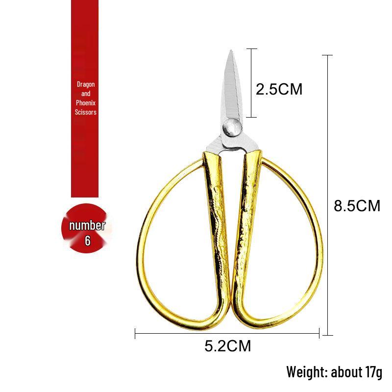 

Мини-ножницы из нержавеющей стали с драконом и фениксом - Острые, с острым кончиком, Идеальны для разрезания лент и портновского дела