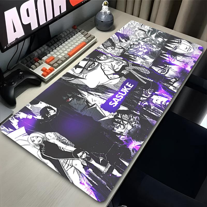 Mauspad Professionelles ESports Spiel-Mauspad NNaruto Sasuke Mauspad Anime Erweitertes Tastatur-Matte Notizbuch-Mauspad Comic Teppich