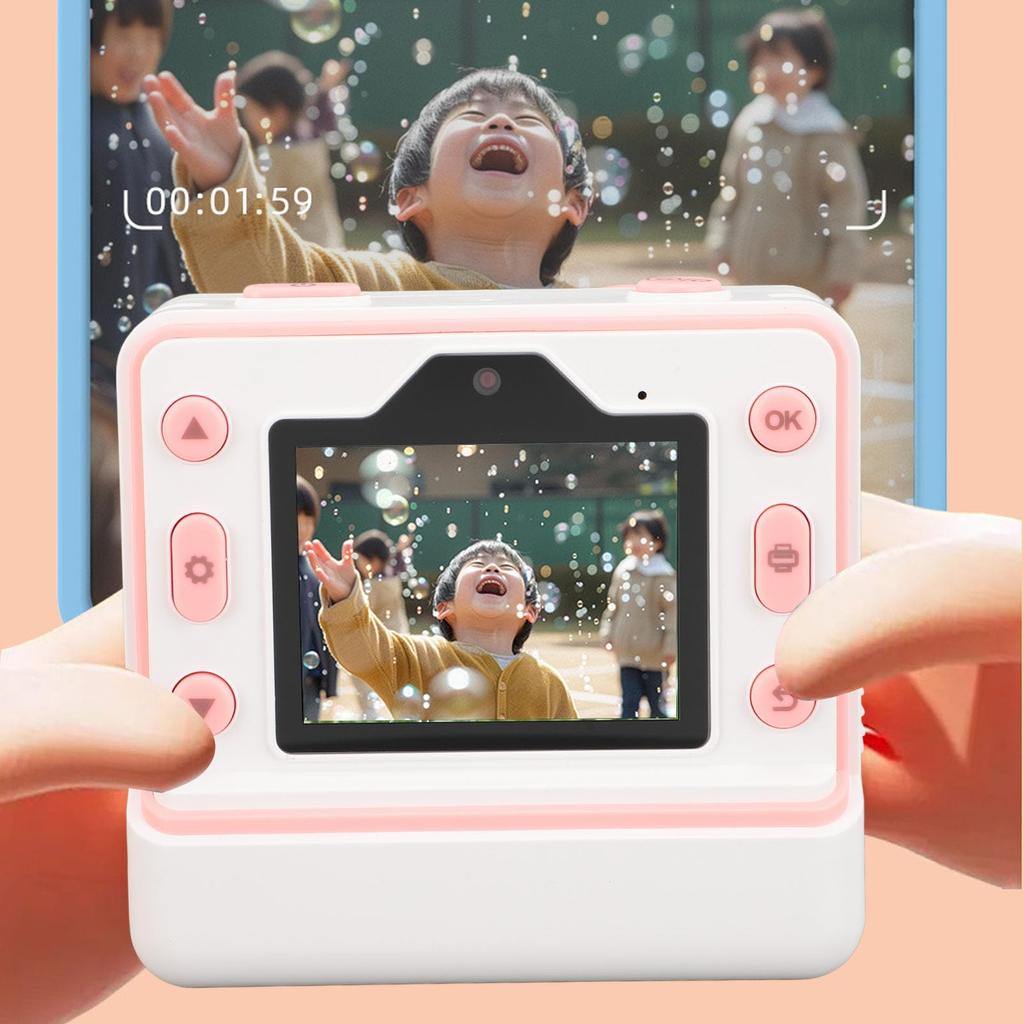 Kids Instant Print IPS Screen 1080P HD 48MP Photo Instant Camera for 16X Digital Zoom Kids Digital Camera Dual Toddler Christmas Gift Camera, 2.4-inch