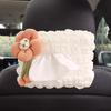 New Cute Cartoon Flowers Car Tissue Box Hanging Napkin Holder for Car Back Seat Headrest Armrest Paper Organizer Storage Bag
