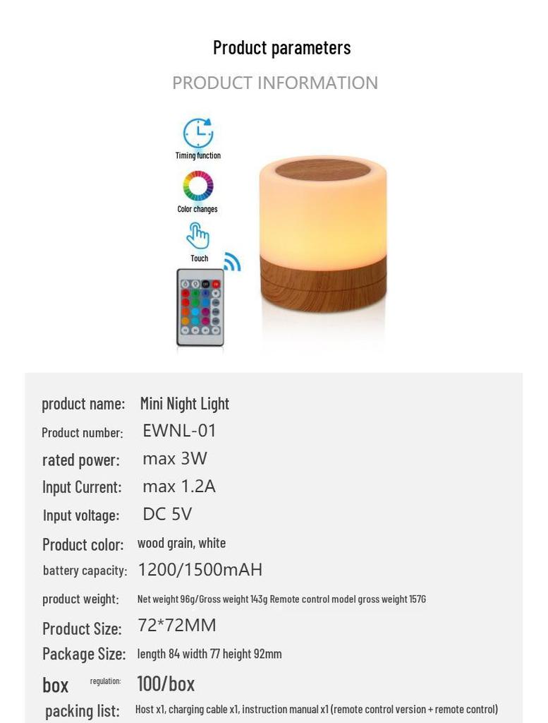 Remote Control 16-Color Bedroom Lamp - Bedside, Night, Mother/Baby, Portable & Tap Light