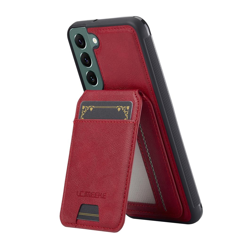 LC.IMEEKE L3 For Samsung Galaxy S21 FE 5G Magnetic Case Detachable Card Holder Leather TPU Mobile Cover
