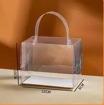 10piece Transparent Handheld Cake Box 2-inch 3-inch Square Pastry And Puff Packaging Boxs Dessert Baking Pastry Mini Portable Bo