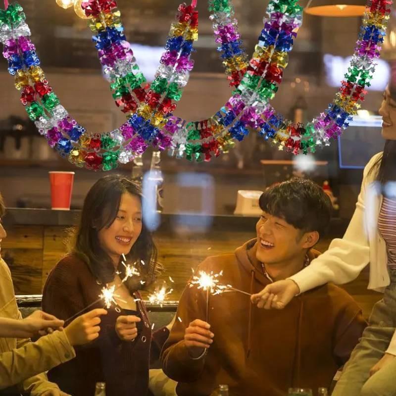 Christmas Garland Foil Festive Hanging Tinsel Ceiling Decoration Durable Fshion