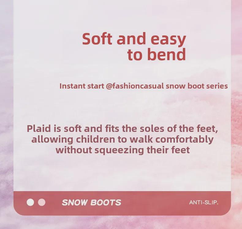 Kids' Large Cotton Velvet Lined Snow Boots - Anti-Slip, Warm, Durable for Boys & Girls