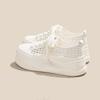 Ultra-light and Breathable~ 7cm Inner Height-increasing Hole Shoes Mesh White Shoes Women's New Summer Muffin Board Shoes
