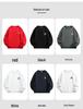 2024 Men's Heavyweight Cotton Round Neck Hoodie - Autumn/Winter Loose Fit with Plus Velvet Thickening, Trendy Style