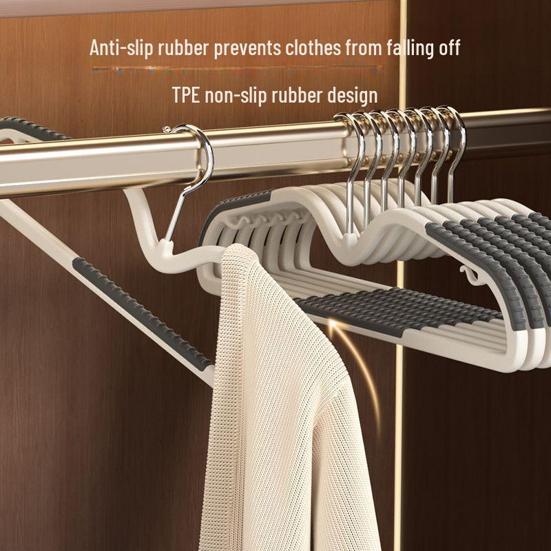 Forbedret plassbesparende kleshenger med kort hals: Sklisikker, Etterlater ikke merker, Anti-skulderdesign