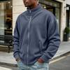 Men's Retro Corduroy Zip Cardigan with Two Pockets Casual Sweater