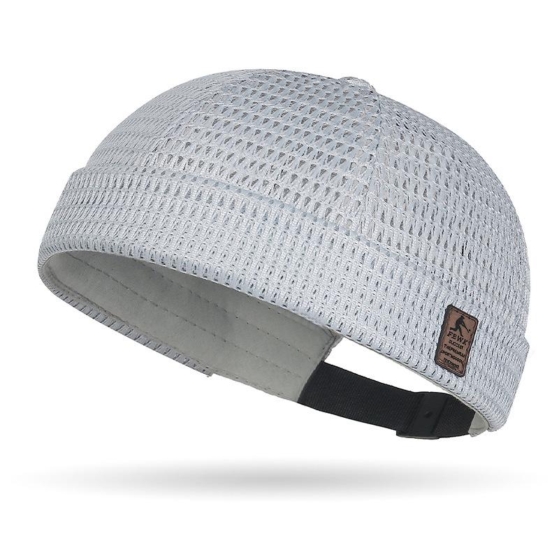 Leather Label Hollowed-out Large Mesh Tang Hats for Men and Women Hip-hop Breathable Landlord Hats