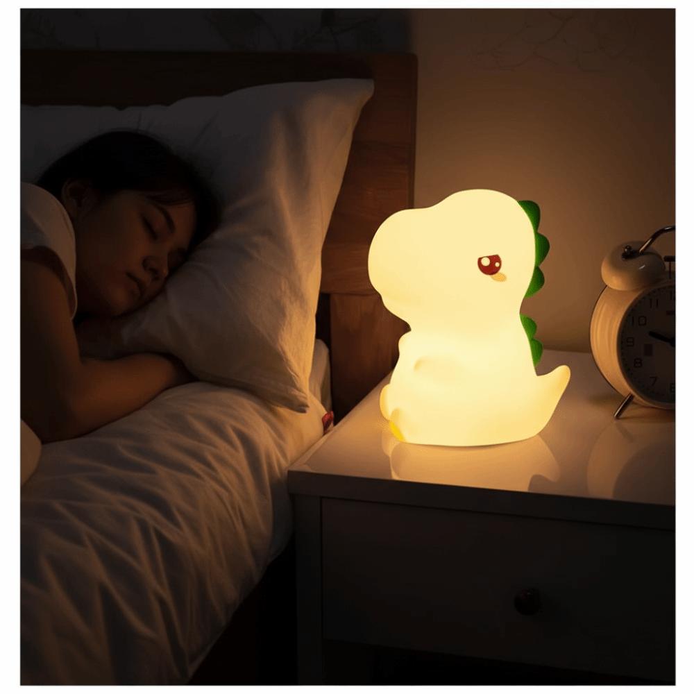 USB Charging Silicone Night Light Dinosaur Shape Dimmable Lamp Cute LED Night Lamp  Bedside