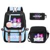 KPop Demon Hunters Korean version of student school bag children's backpack pencil bag set
