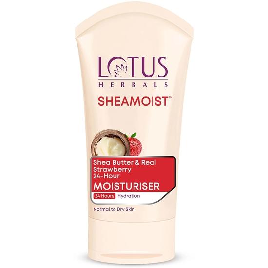Vedic India Unisex Lotus Herbal Shea Butter And Real Strawberry 24 Hour Moisturiser, 60G