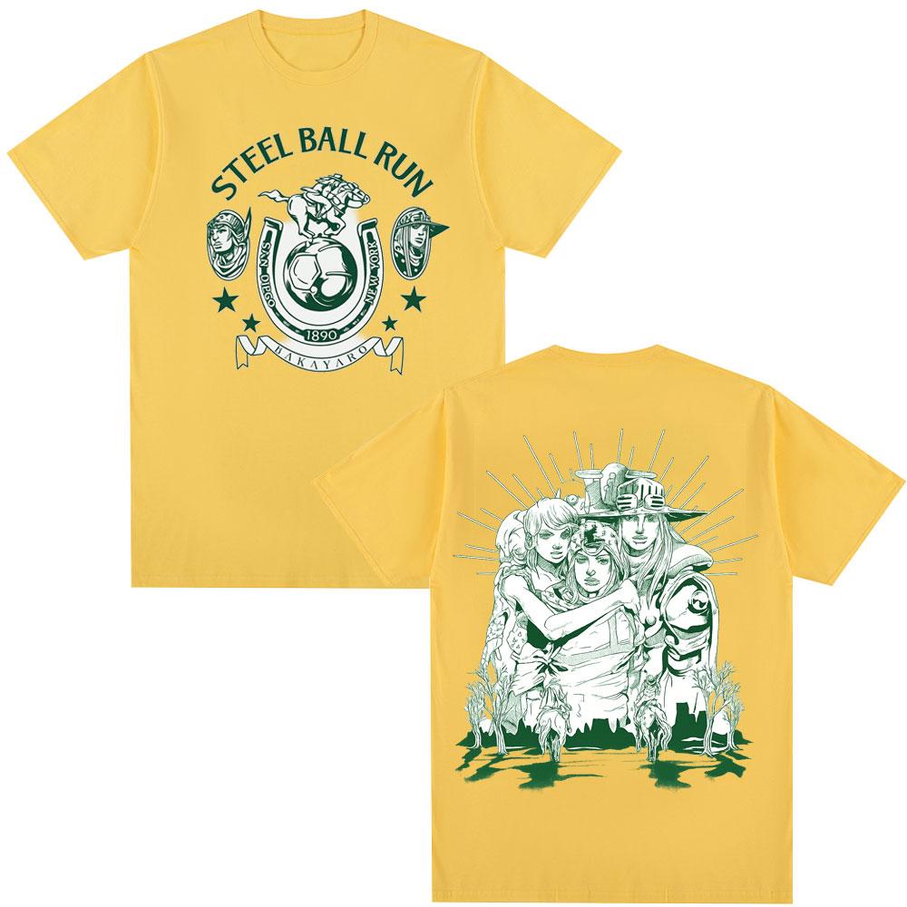 2026 Japanese Anime Jojo Bizarre Adventure Tshirt STEEL BALL RUN Unisexga Graphic Tshirts Unisexs Cotton Casual Oversized T Shirt