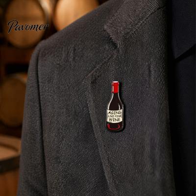 Alloy Brooch Enamel Wine Bottle Metal Brooch, Oil Dripping Glass Lapel Pin, Sweater Cardigan Coat Suit Scarf Decor, Men Women Clothing Accessories