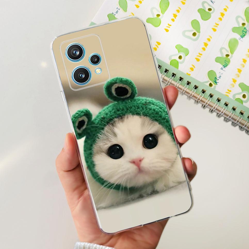 RMX3521 For Realme 9 4G Phone Case Back Cover Couple Love Heart Pattern Camera Protection Bumper For Realme9 Soft Silicone Etui