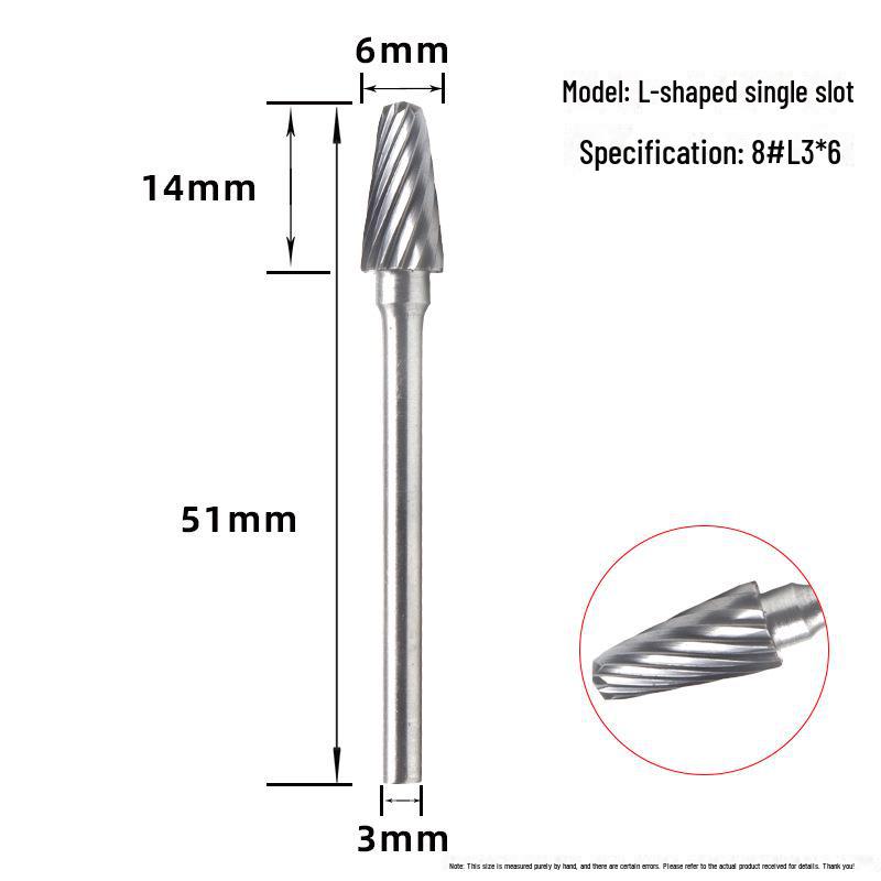 Tungsten Steel Grinding Head Carbide Rotary File for Metal Polishing, Wood Carving, Milling Cutter - 3x6mm