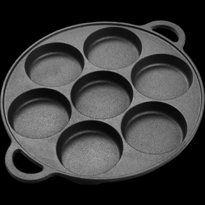 ZISIZ 7-Hole Cast Iron Burger Pan