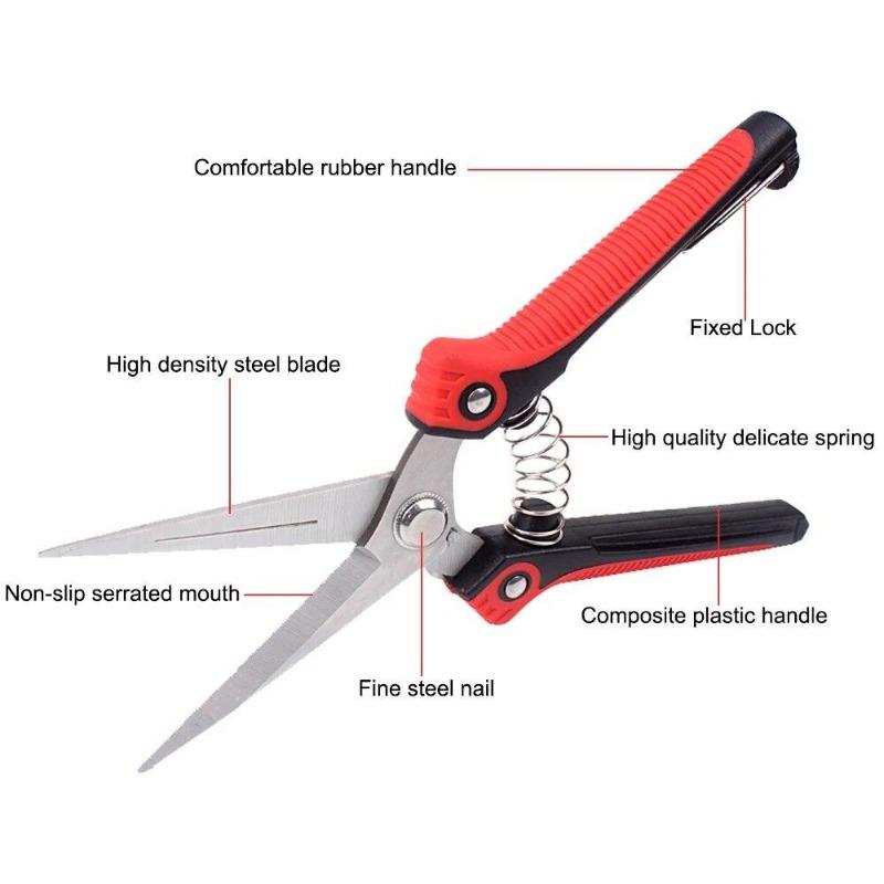 1Pc Pruning Shear Branch Scissors Stainless Steel Non-Slip Handle Sharp Garden Fruit Tree Pruning Garden Tools