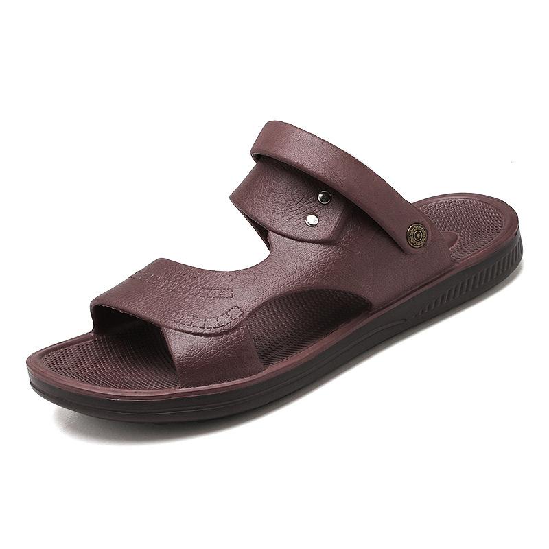 

Large size sandals men s 2020 new summer 47 casual beach shoes men s outer wear dad s cool slippers 47 коричневый