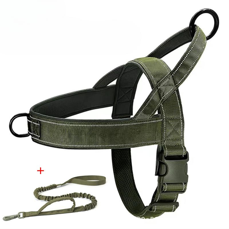 Dog Tactical Vest Nylon Outdoor Water-Repellent Dog Clothing Large and Medium-sized Dog Training Vest Harness Traction