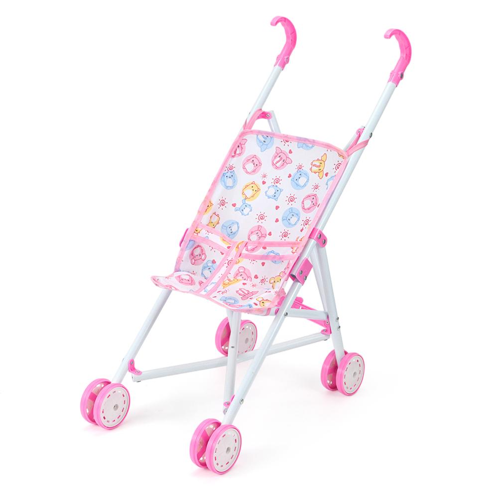 Foldable Baby Stroller Iron Baby Walker Colorful Dolls Pram  for Boys Girls