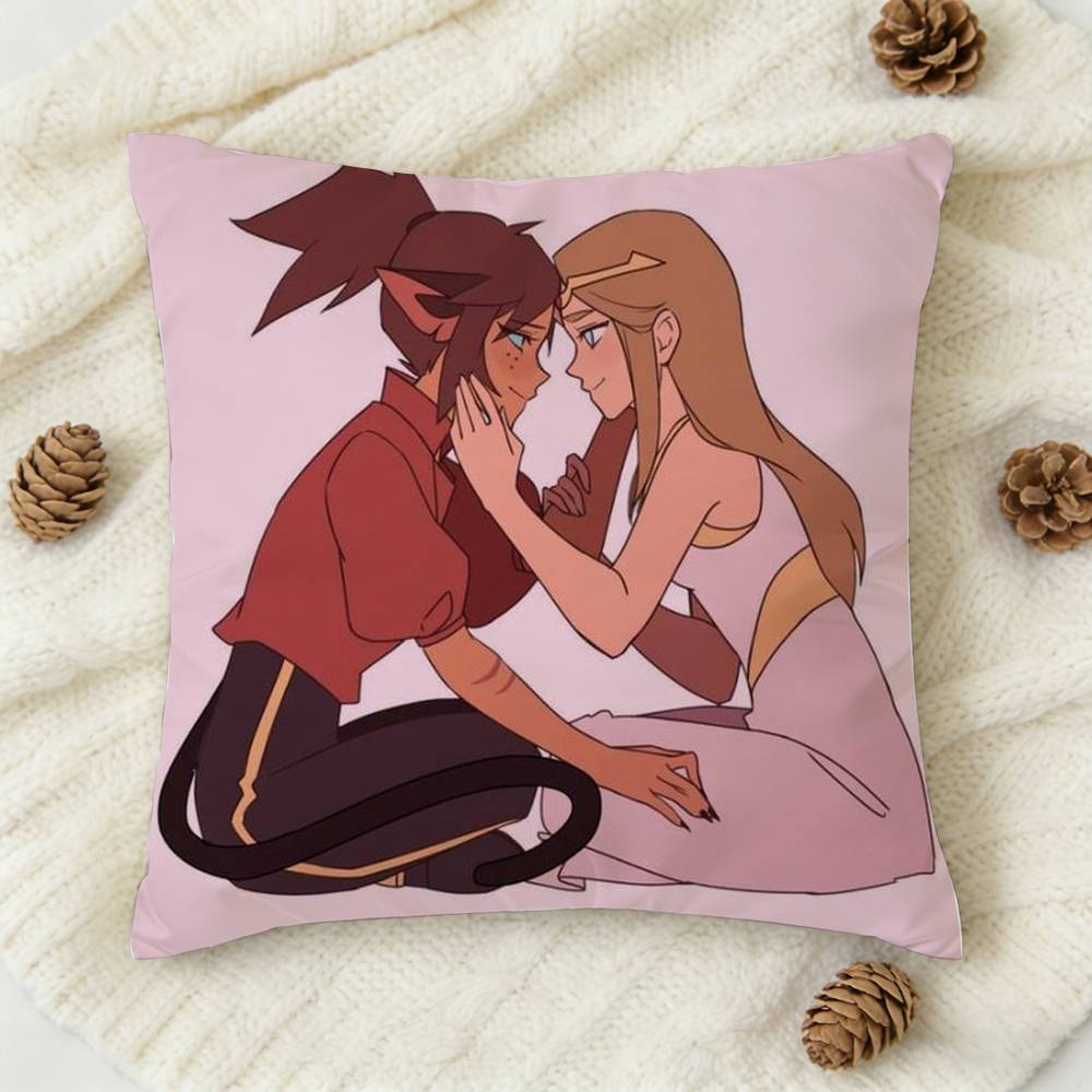 CCatradora Shera Vintage Anime Doublesided Printed Square Decorative Cushion Cover for Sofa Living Room Home Decor