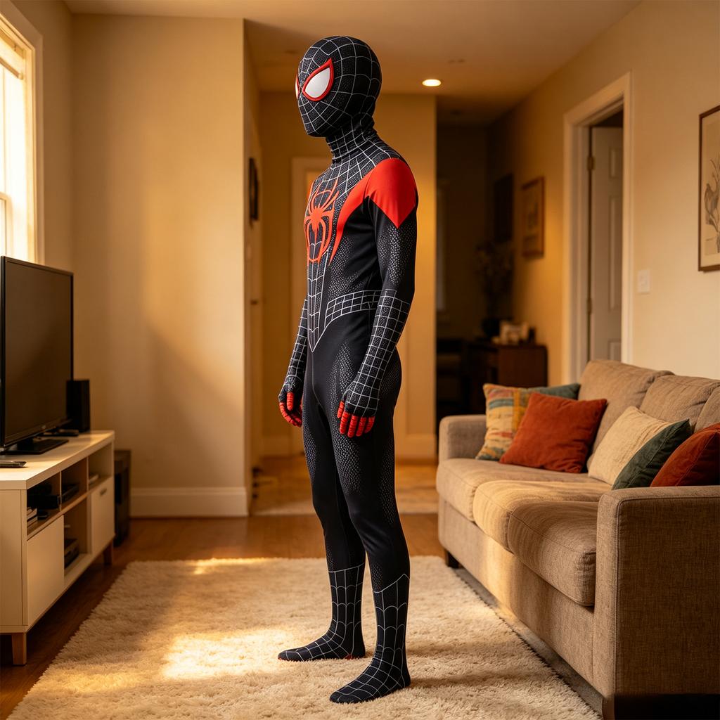 Black Kids Spandex Bodysuit Jumpsuit Costume for Halloween Stage Performance