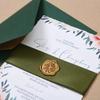 60pcs Wax Seal Stickers - Olive Branch Wedding Invitation Envelope Seal Stickers, Self- Adhesive Prosecco Light Gold Stickers