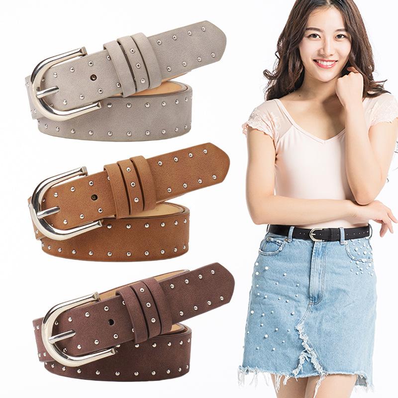 Rivet Punk Needle Buckle Belt For Men Women Versatile Y2K Jeans Decor Pu Leather Strap Hip Hop Retro Waistband