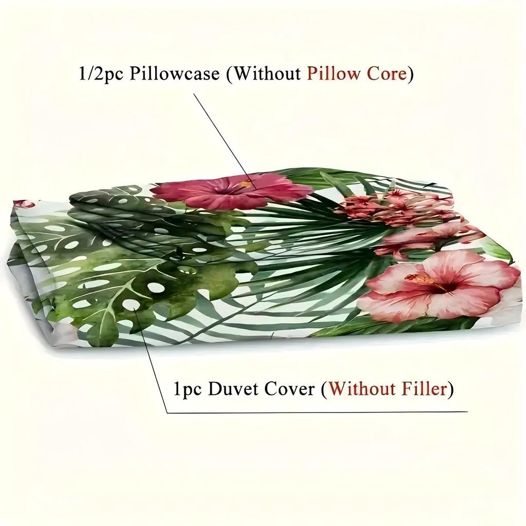 Watercolor Flowers Tropical Leaves 3D Printed Quilt Cover Home Textiles Bedding Cover Soft Comfortable Duvet Cover Pillowcases