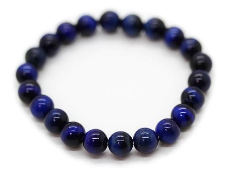 [Ishiki] Blue Tiger Eye 8mm Power Stone Prayer Beads Bracelet [b398]