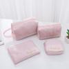 Samt-Make-up-Tasche: Hochkapazitives, Premium 4-teiliges Kosmetik- und Lippenstiftaufbewahrungsset