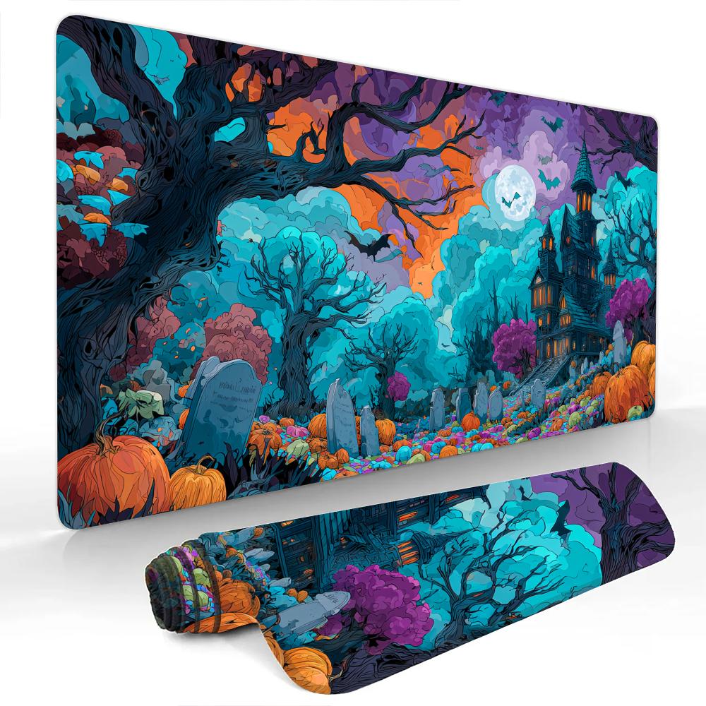 Halloweenthemed Castle Mouse Pad Large Computer Office Game Table Mats Rubber Antislip Xxl Mouse Mat Hdp Long Desk Pads