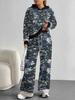 Outdoor Camouflage Style European and American Autumn/winter Casual Long-sleeve Set, Women's Hooded Sweatshirt and Long Pants Two-piece Set