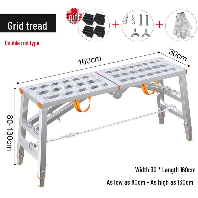 Folding Telescopic Thickened Stool with Leveling Function for Engineering or Scaffolding Use
