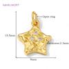 18K Gold Plated Brass Star Shape Pendants Charms For Jewelry Making,Inlaid Zircon Pendants,DIY Necklace Making Findings