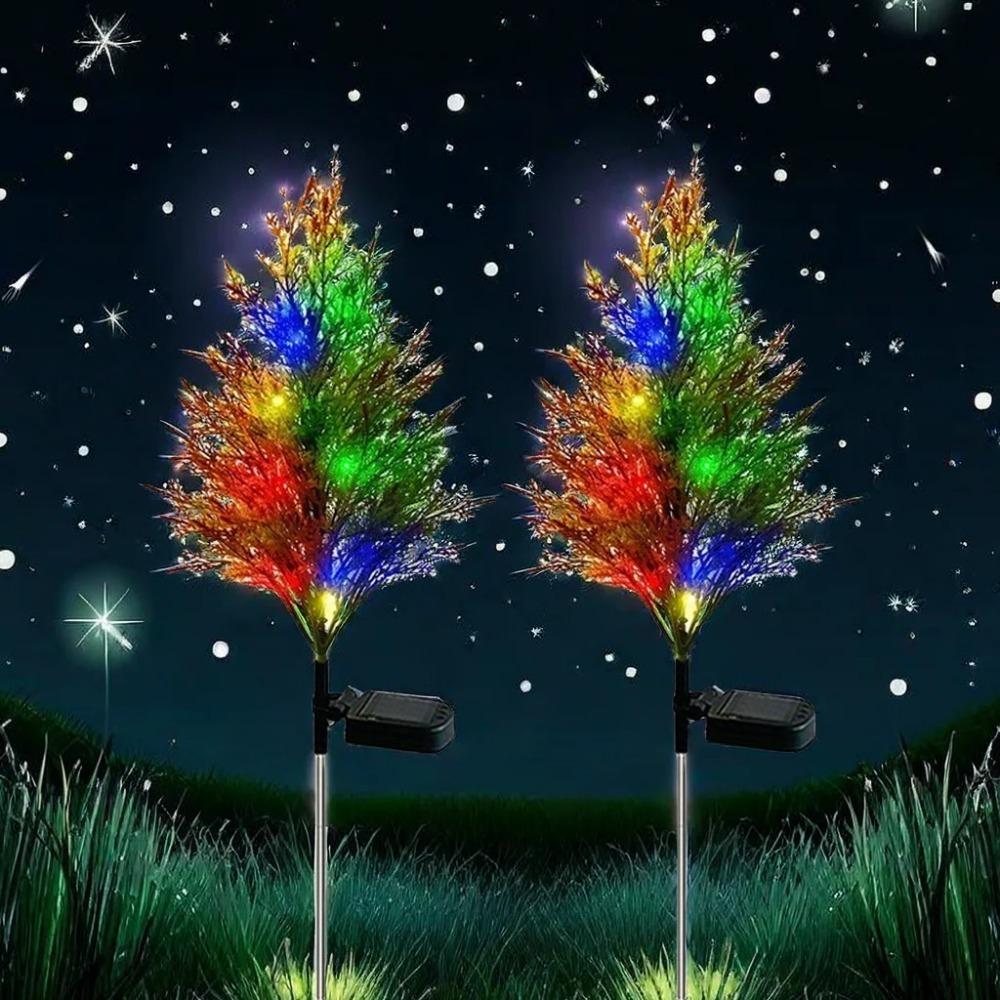 Colourful Solar Pine Tree Lights, Outdoor Solar Christmas Holiday Decoration Lawn Lights, Garden Access Landscape Lights
