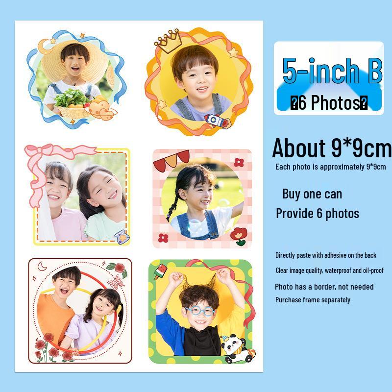Custom Kindergarten Album & Big Head Stickers with Adhesive Photo Printing