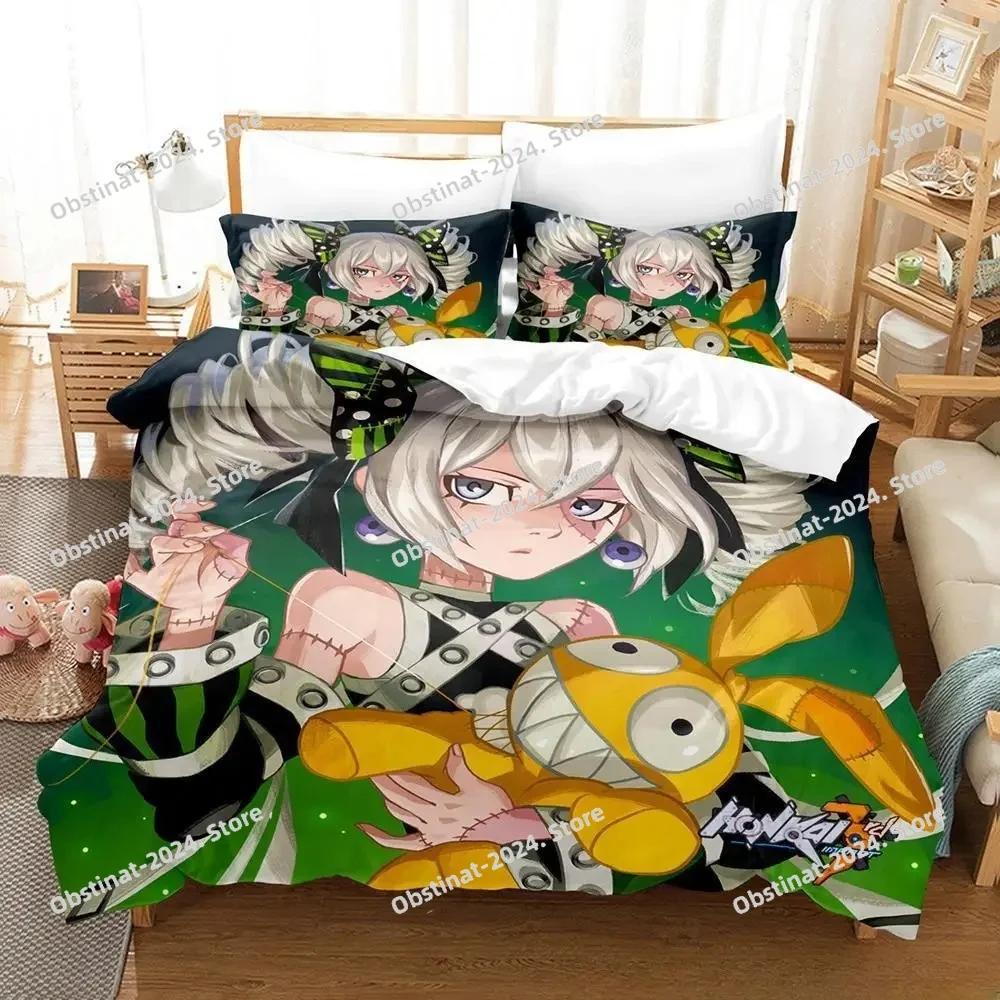 New 3d Anime Honkai Impact 3rd Bedding Set Print With Pillowcase Bed Duvet Cover Soft Single Double Queen Super King Size