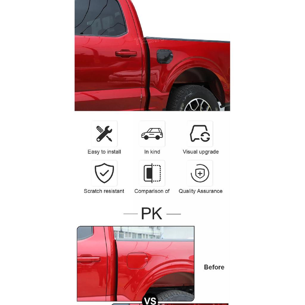 TESIN for Ford F150 2021 2022 2023 2024 2025 Car Fuel Tank Cover Gas Oil Filler Cap Decoration Stickers Exterior Accessories