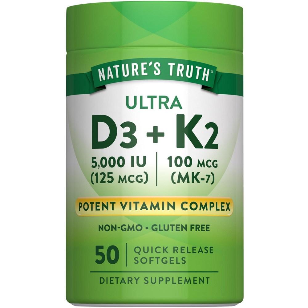 Nature's T MK7 Complex 100mcg D3 Containing 50 Softgels 1 pcs